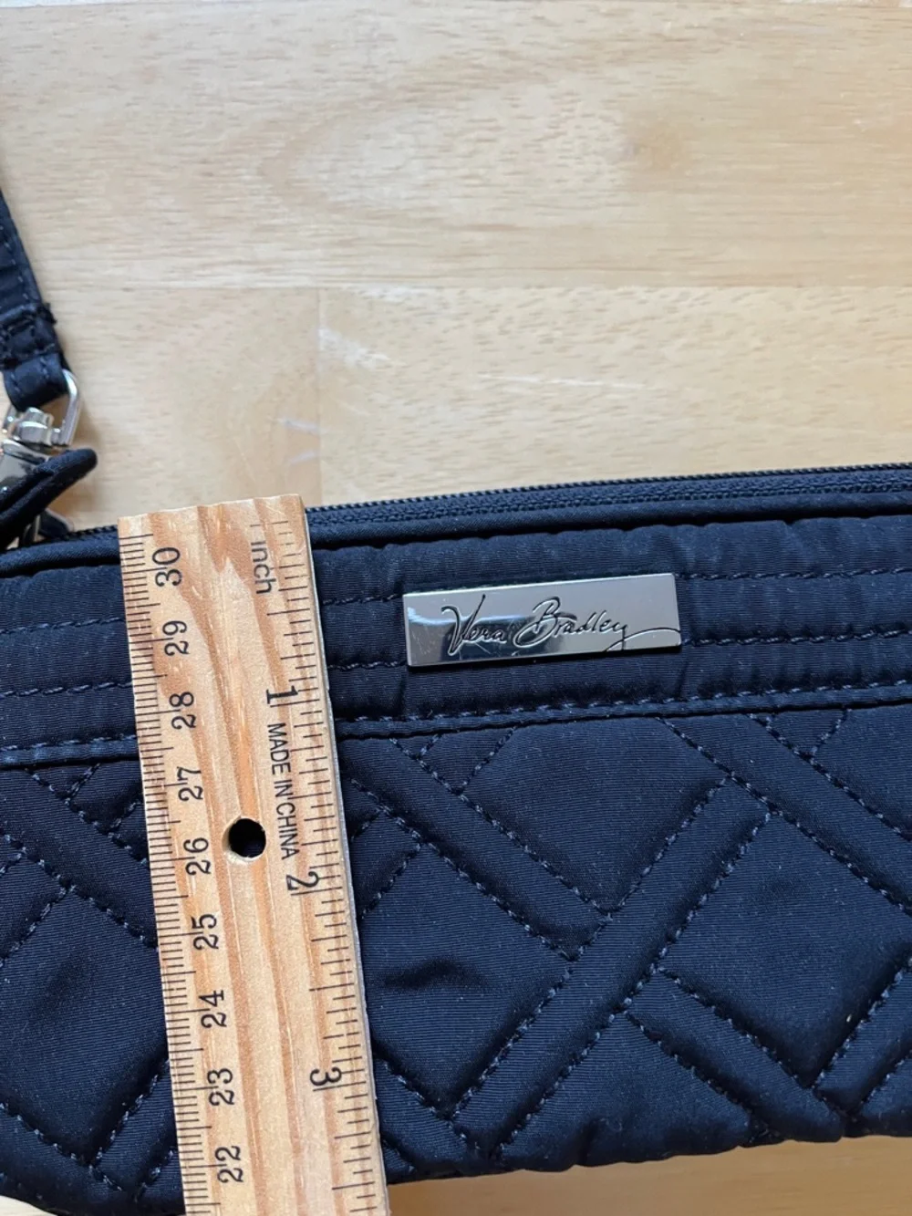 Vera Bradley Black Quilted Wristlet Clutch with Removable Strap - Picture 4 of 5